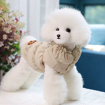 Warm Waterproof Dog Jacket with Harness