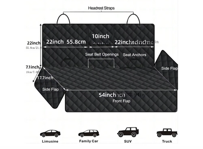 Waterproof Dog Car Seat Cover (Flat Version – No Walls)