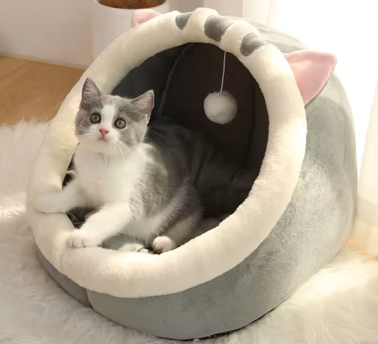 Cozy Cave Bed for Cats & Small Dogs