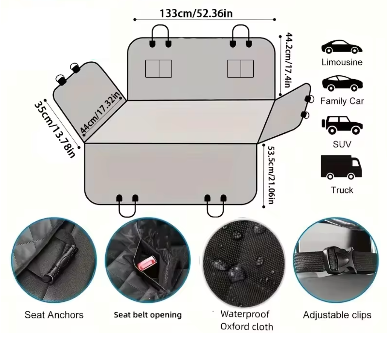 Waterproof Dog Car Seat Cover