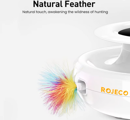 Automatic Interactive Cat Toy with Feather & LED Lights