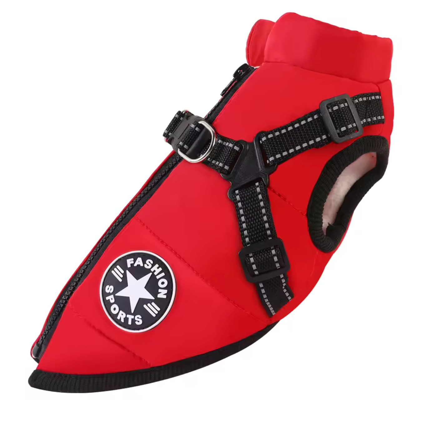 Winter Waterproof Dog Jacket with Built-In Harness